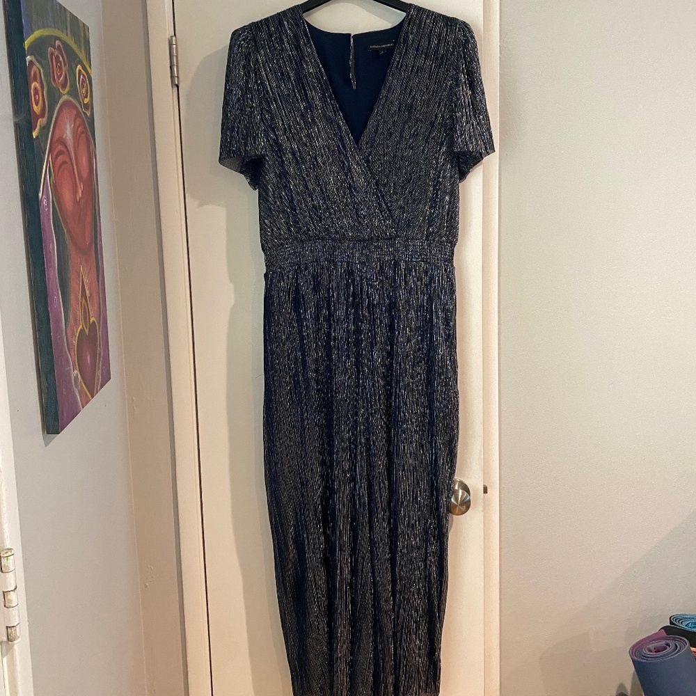Banana Republic silver jumpsuit L, NWOT